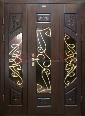 Парадная дверь со стеклом и ковкой ДПР-1 в каркасный дом в Всеволожске