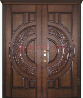 Утепленная коричневая стальная парадная дверь ДПР-51 в Всеволожске