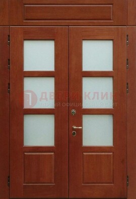 Металлическая парадная дверь со стеклом ДПР-69 для загородного дома в Всеволожске