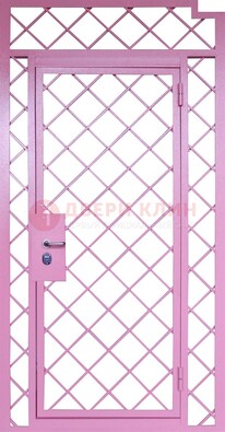 Розовая металлическая решетчатая дверь ДР-15 в Всеволожске