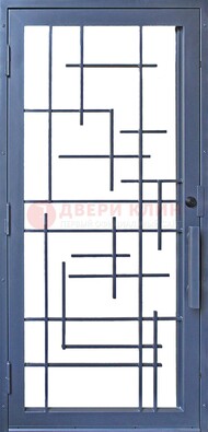 Современная железная решетчатая дверь синяя ДР-31 в Всеволожске