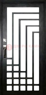 Черная стальная решетчатая дверь в современном стиле ДР-43 в Всеволожске