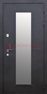 Черная стальная дверь порошок со стеклом ДС-33 в Всеволожске