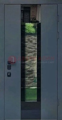 Современная дверь со стеклом для коттеджа ДС-40 в Всеволожске