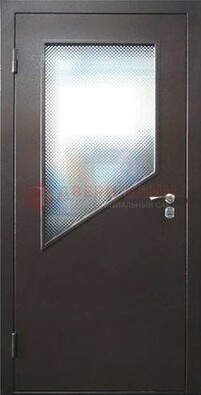 Стальная дверь со стеклом ДС-5 в кирпичный коттедж в Всеволожске