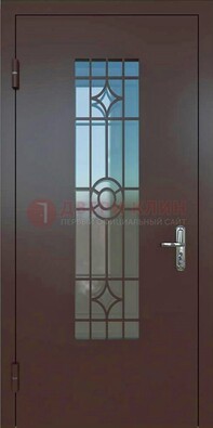 Входная металлическая дверь со стеклом для дома ДС-6 в Всеволожске