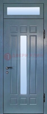 Серая металлическая дверь со стеклом ДС-70 в Всеволожске