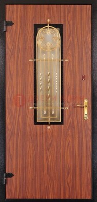 Дополнительная дверь со стеклом и золотой ковкой ДСК-16 в Всеволожске