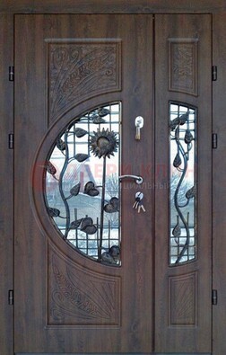 Входная дверь стекло с ковкой и резьбой ДСК-202 в Всеволожске