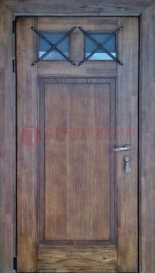 Металлическая дверь с Виноритом со стеклом и ковкой под старину ДСК-209 в Всеволожске