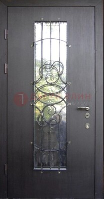Остекленная стальная дверь с ковкой ДСК-26 в Всеволожске