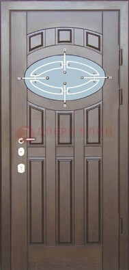 Квартирная металлическая дверь со стеклом и ковкой ДСК-7 в Всеволожске