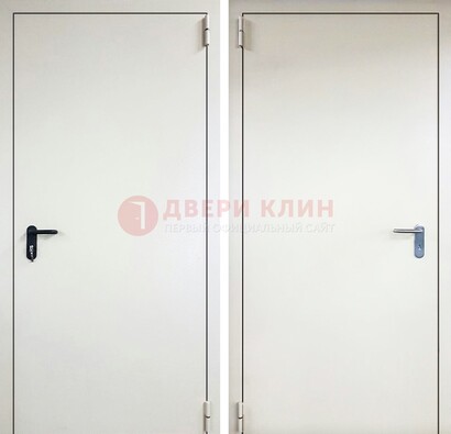 Белая железная техническая дверь ДТ-16 в Всеволожске