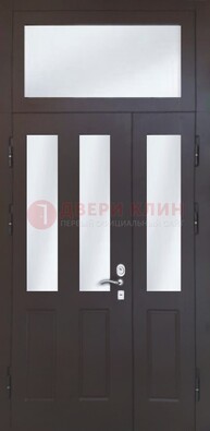 Черная тамбурная дверь со стеклянными вставками ДТМ-38 в Всеволожске