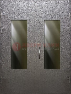 Серая тамбурная дверь со стеклянными вставками ДТМ-8 в Всеволожске