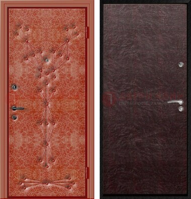 Красная стальная дверь с винилискожей ДВ-33 в Всеволожске