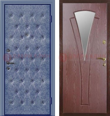 Синяя железная дверь с винилискожей ДВ-39 в Всеволожске