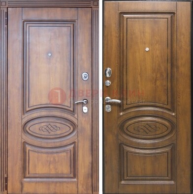 Коричневая металлическая дверь с виноритом ДВТ-10 в Всеволожске