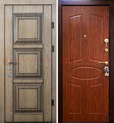 Стальная дверь с виноритом в цвете Итальянский орех и филенчатой МДФ ДВТ-110 в Всеволожске