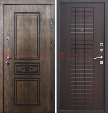 Входная резная дверь c МДФ и коричневой обратной стороной  ДM-1177 в Всеволожске