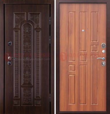 Темная металлическая дверь с виноритом и узором ДВТ-224 в Всеволожске
