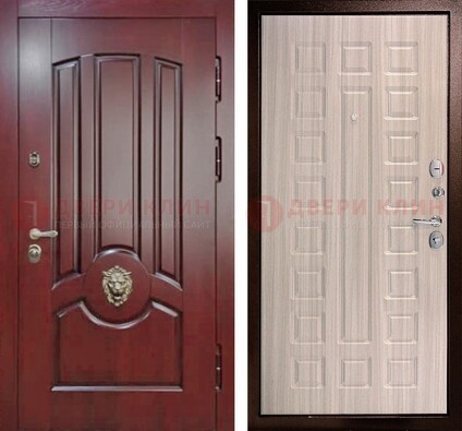 Темно-красная входная дверь с виноритом ДВТ-234 в Всеволожске