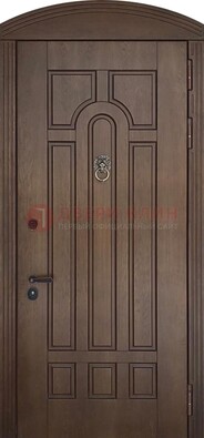 Коричневая стальная дверь с виноритом в форме арки ДВТ-237 в Всеволожске