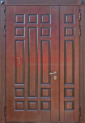 Коричневая полуторная металлическая дверь с виноритом ДВТ-240 в Всеволожске