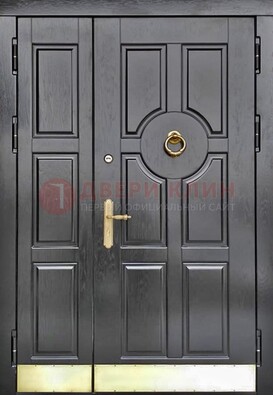 Черная металическая дверь с виноритом для дома ДВТ-241 в Всеволожске
