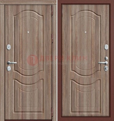Коричневая металлическая дверь с виноритом ДВТ-26 в Уфе
