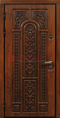 Коричневая входная дверь с виноритом ДВТ-32 в Всеволожске