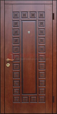 Коричневая стальная дверь с виноритом ДВТ-40 в Всеволожске