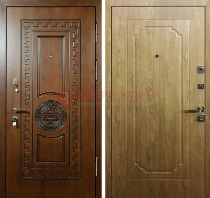 Коричневая железная дверь с виноритом ДВТ-44 в Всеволожске