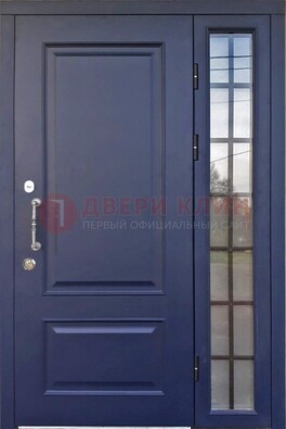 Синяя дверь с виноритом и стеклянными вставками  ДВТ-79 в Всеволожске