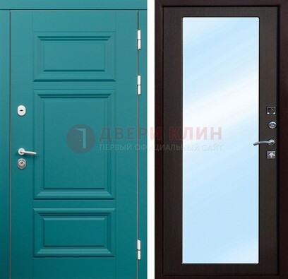 Входная дверь терморазрыв Итальянский орех c виноритом и МДФ с зеркалом ДЗ-122 в Всеволожске