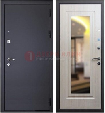 Черная металлическая дверь с зеркалом ДЗ-26 в Всеволожске