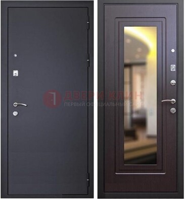 Черная железная дверь с зеркалом ДЗ-30 в Всеволожске