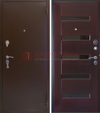 Темная железная дверь с зеркалом ДЗ-42 в Всеволожске