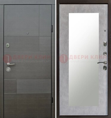 Темная входная дверь с МДФ панелью Венге и зеркалом внутри ДЗ-51 в Всеволожске