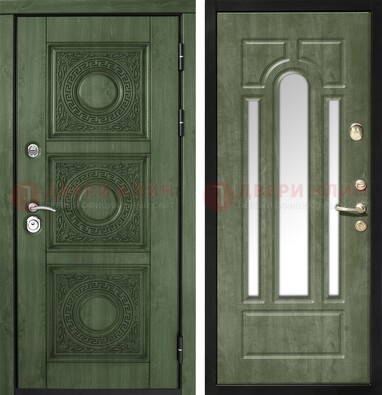 Темная дверь с виноритом и МДФ с зеркалом ДЗ-68 в Всеволожске