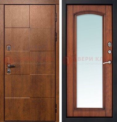 Белая филенчатая дверь с фрезерованной МДФ и зеркалом ДЗ-81 в Всеволожске