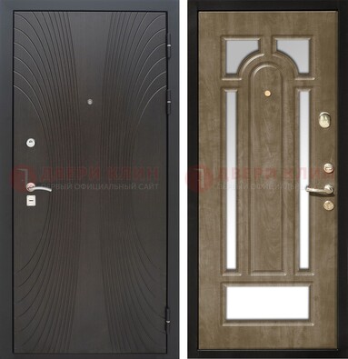 Белая металлическая дверь с МДФ Венге и зеркалом ДЗ-82 в Всеволожске