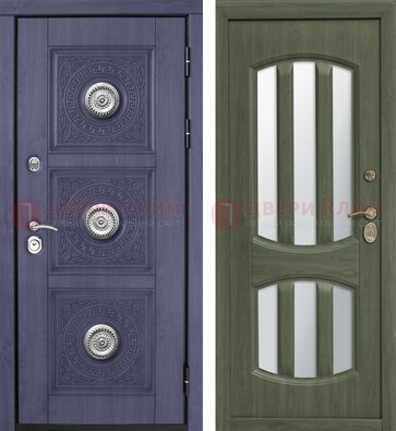 Стальная дверь с узором на МДФ и зеркальными вставками ДЗ-87 в Всеволожске