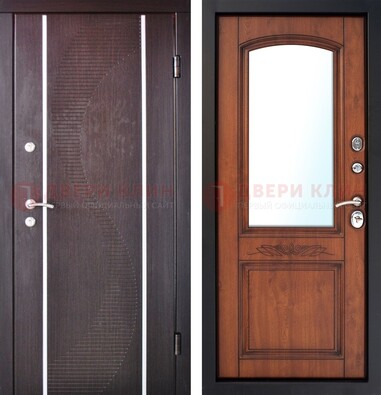 Входная дверь с МДФ и МДФ внутри с зеркалом ДЗ-88 в Всеволожске