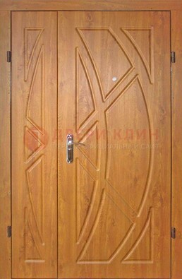 Полуторная металлическая дверь с МДФ золотой дуб ПЛ-17 в Всеволожске