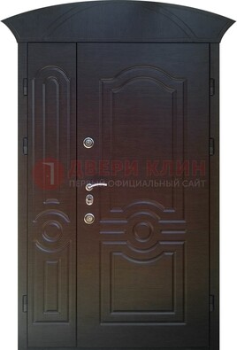 Темная полуторная железная дверь МДФ с узором ПЛ-22 в Всеволожске